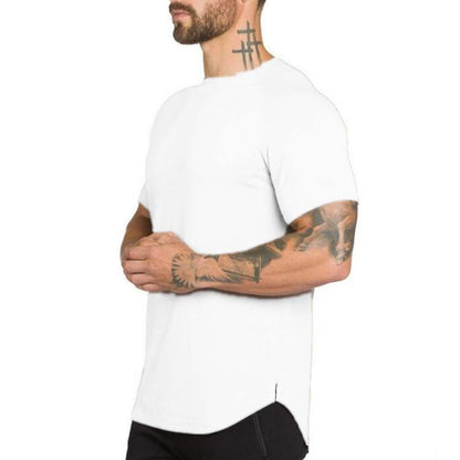 Muscle Fit Henley Gym Shirt White