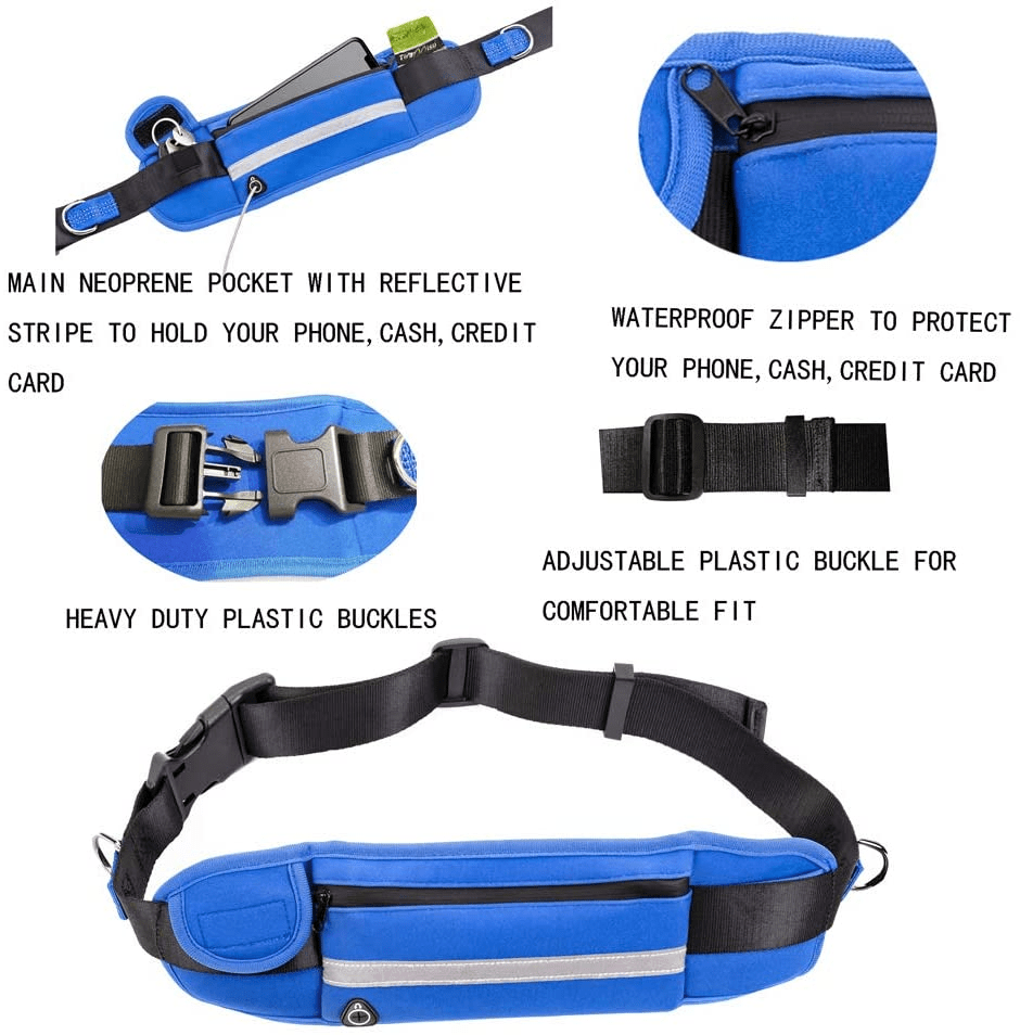 Hands free dog walking leash with running waist pack