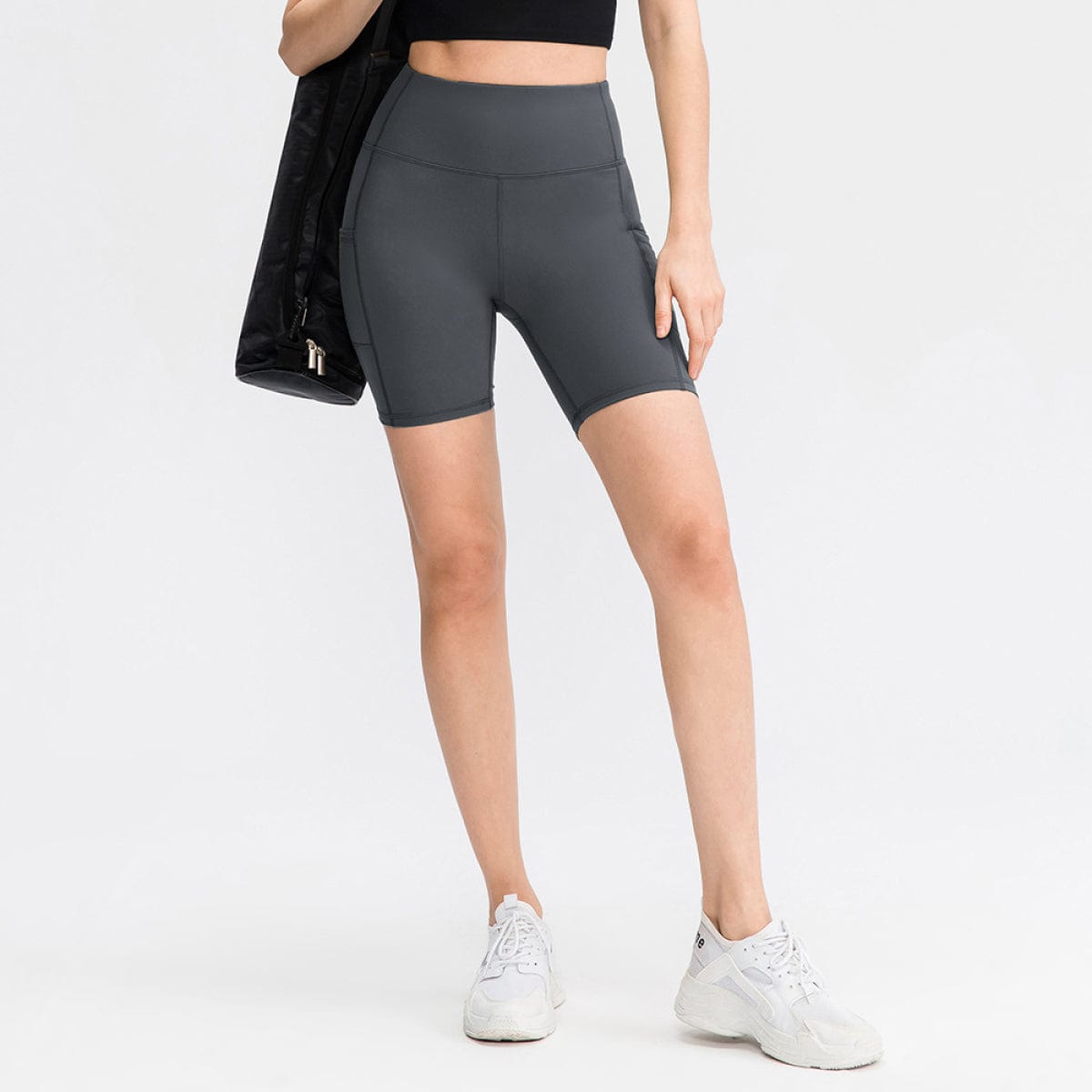 Allrj High Waist Active Shorts With Pockets - ALLRJ