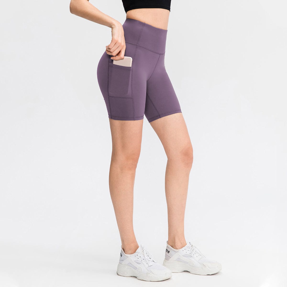 Allrj High Waist Active Shorts With Pockets - ALLRJ
