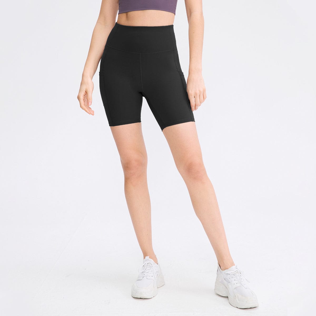 Allrj High Waist Active Shorts With Pockets - ALLRJ