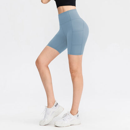 Allrj High Waist Active Shorts With Pockets - ALLRJ