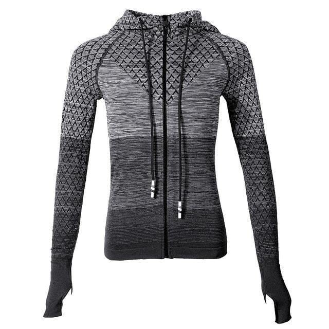 Women's Hooded Yoga Sports Jacket gray