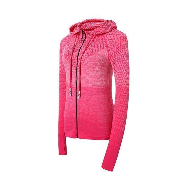 Women's Hooded Yoga Sports Jacket pink