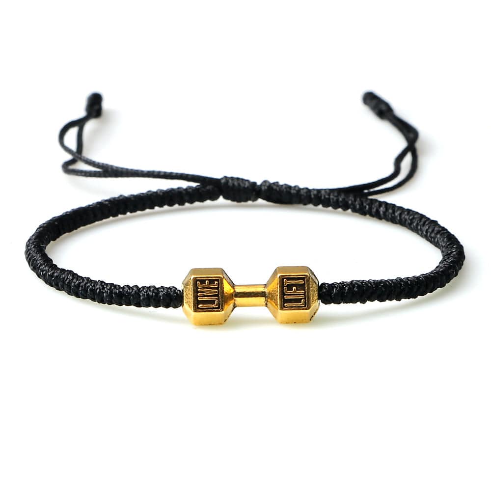 ALLRJ Jewelry Black gold Originality Woven Dumbbell Alloy Bracelet