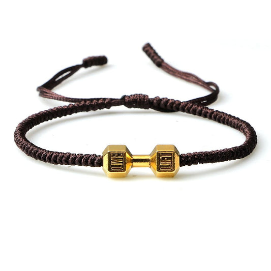 ALLRJ Jewelry Brown gold Originality Woven Dumbbell Alloy Bracelet