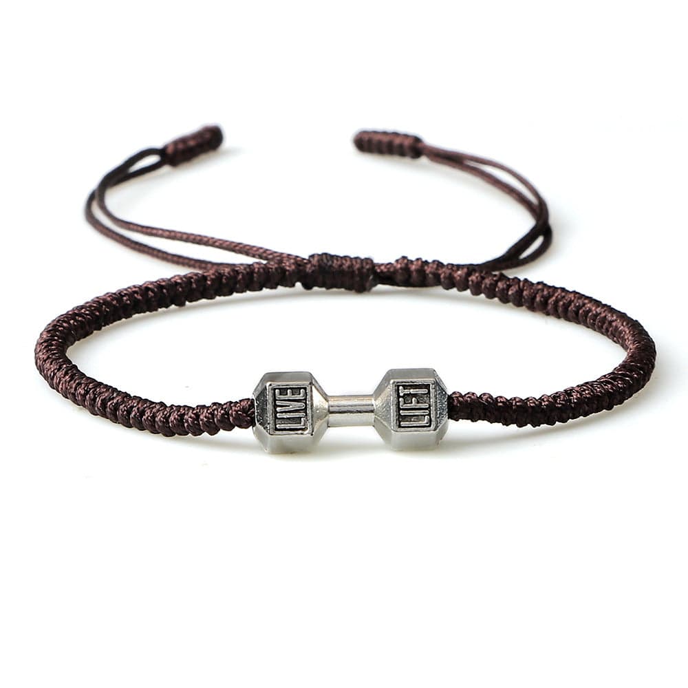 ALLRJ Jewelry Brown silver Originality Woven Dumbbell Alloy Bracelet