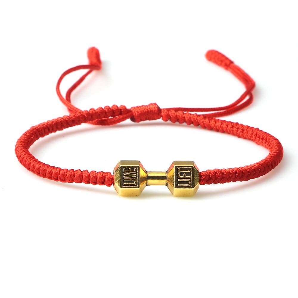 ALLRJ Jewelry Red gold Originality Woven Dumbbell Alloy Bracelet