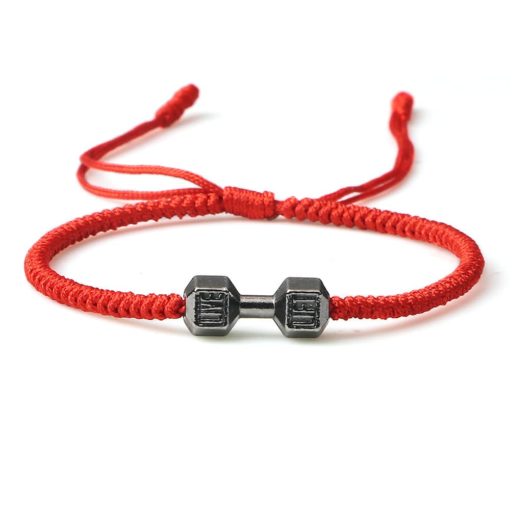 ALLRJ Jewelry Red gun black Originality Woven Dumbbell Alloy Bracelet