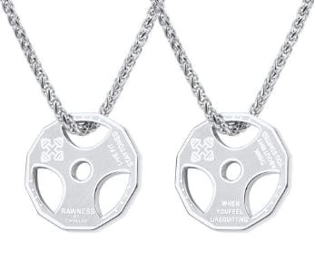 Allrj stainless steel weight plate necklace