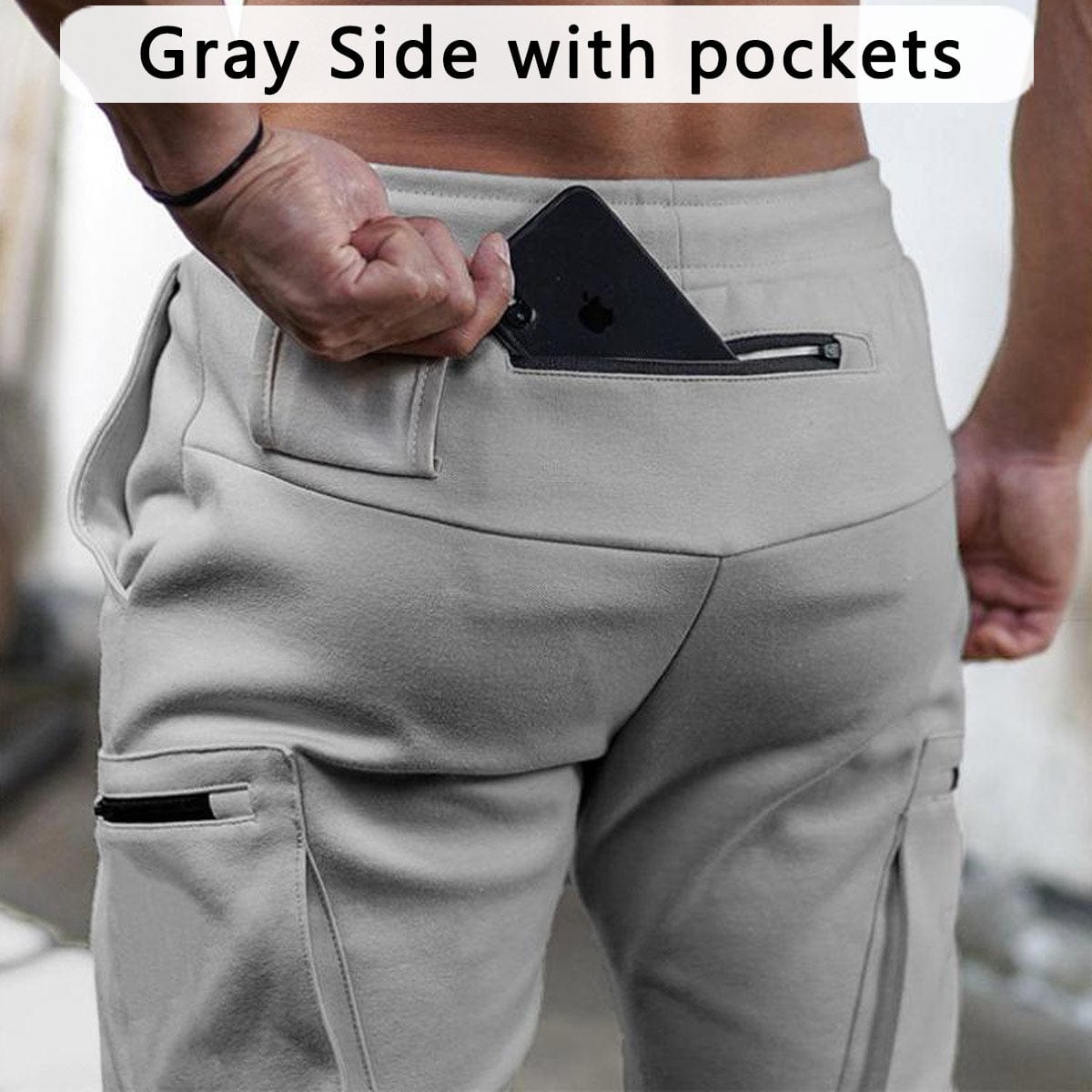 Goup Technical gym jogger pant Gray Side pockets