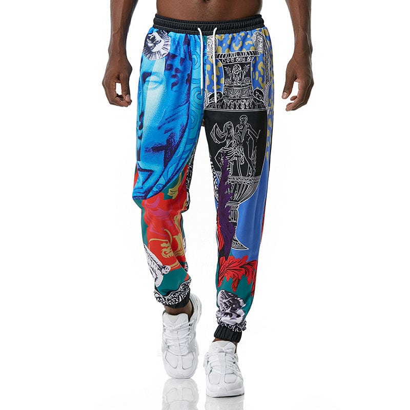 Old school print gym jogger 4colour