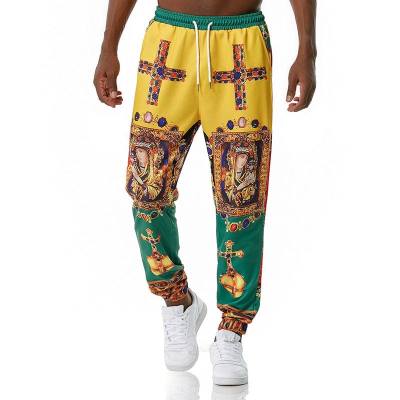 Old school print gym jogger 5colour