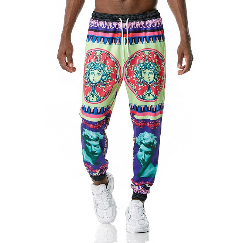 Old school print gym jogger 6colour