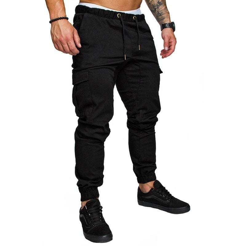 Men's casual fit jogger pants Black 5XL