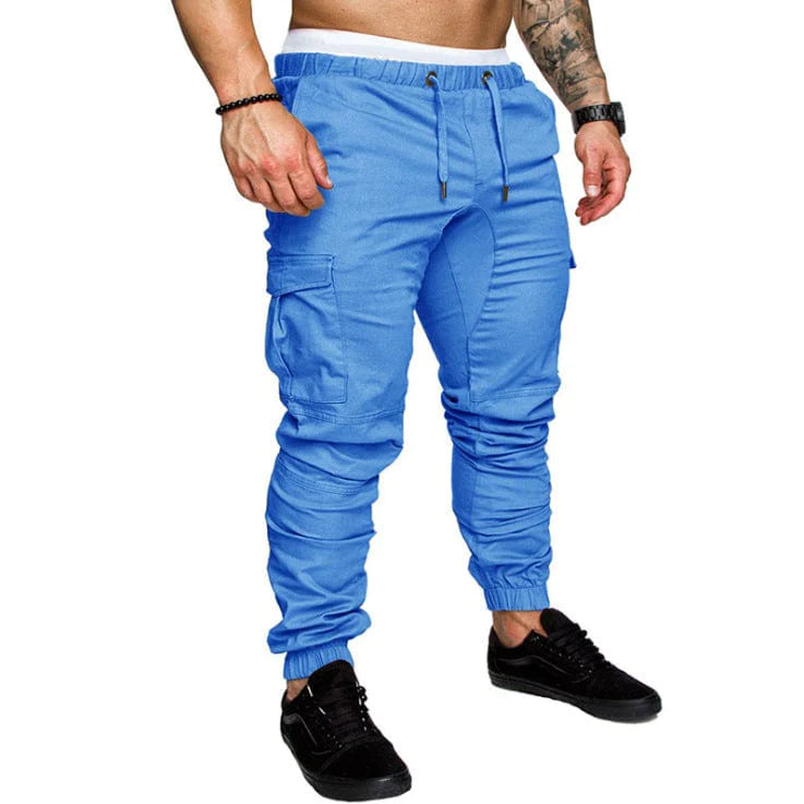 Men's casual fit jogger pants Blue 5XL