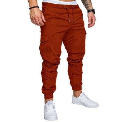 Men's casual fit jogger pants Brown 5XL