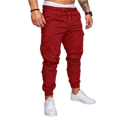 Men's casual fit jogger pants Red 5XL