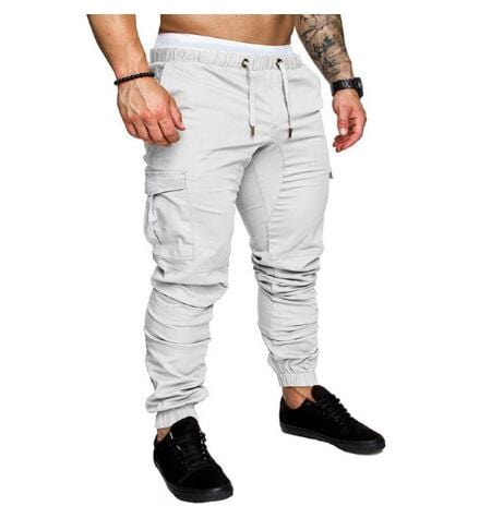 Men's casual fit jogger pants White