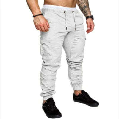 Men's casual fit jogger pants White 5XL