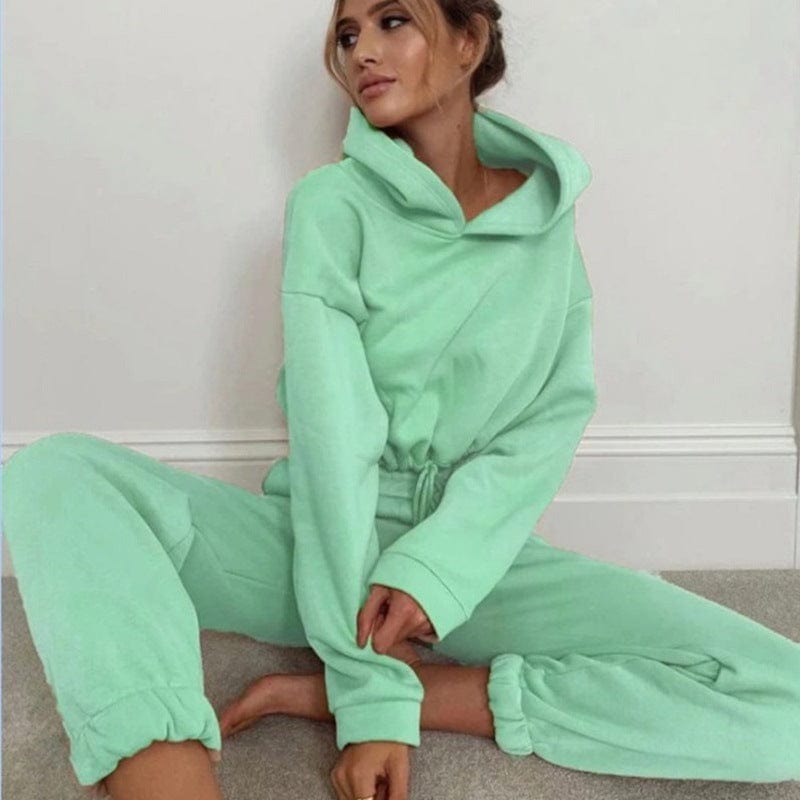 ALLRJ Jogging suit Green / L Jogging Suits For Women 2 Piece Sweatsuits Tracksuits Sexy Long Sleeve HoodieCasual Fitness Sportswear