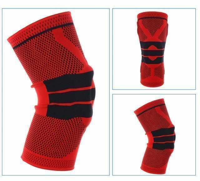 Pro Nylon Silicon Knee Sleeves Red