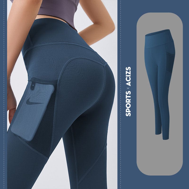 Allrj Vita leggings with cellphone pocket Blue