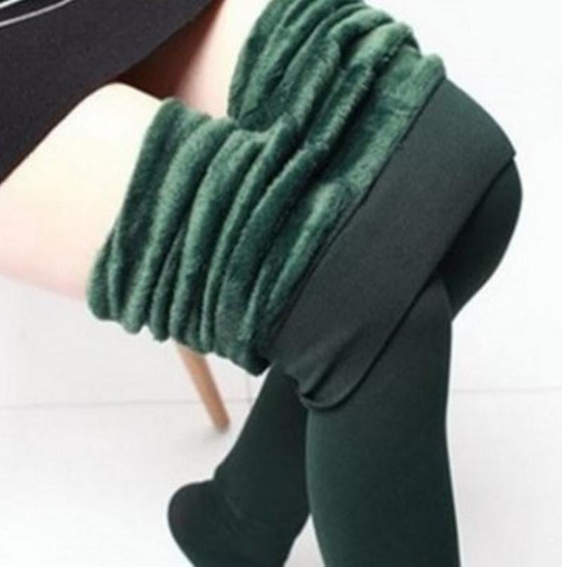 Fabtec warm fleece lined leggings Dark green