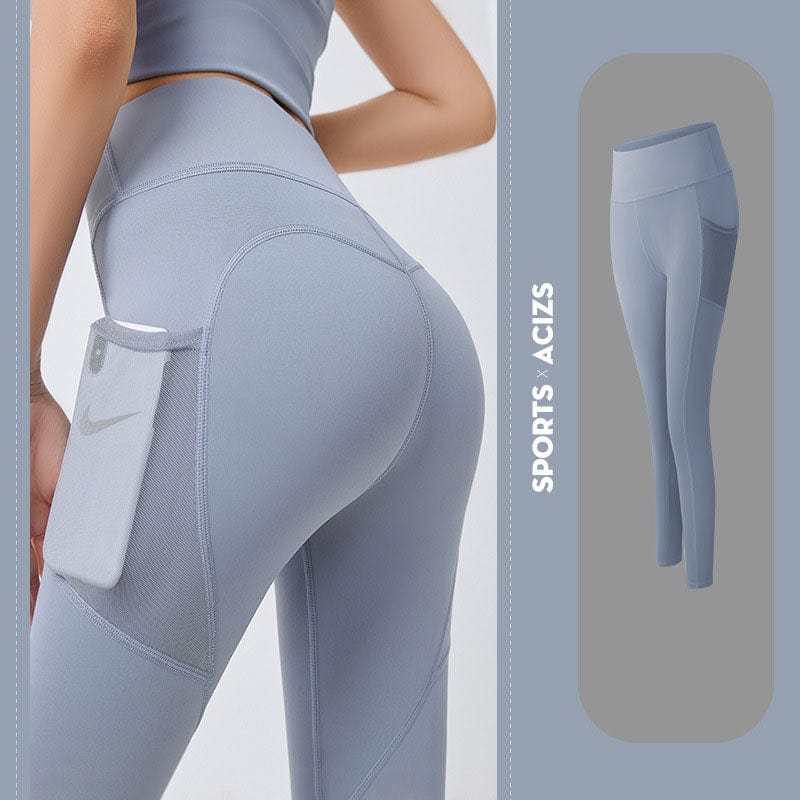Allrj Vita leggings with cellphone pocket Grey Lake Blue