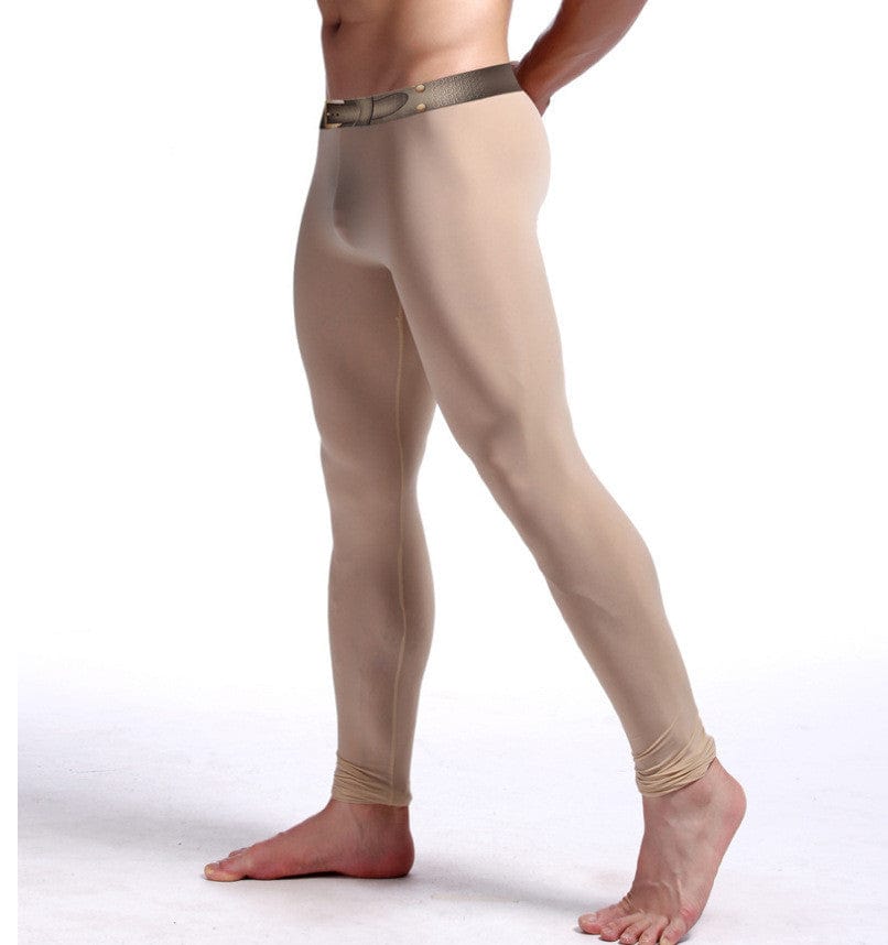 Men's Warm Silk Stretch Yoga Pants Ice silk complexion