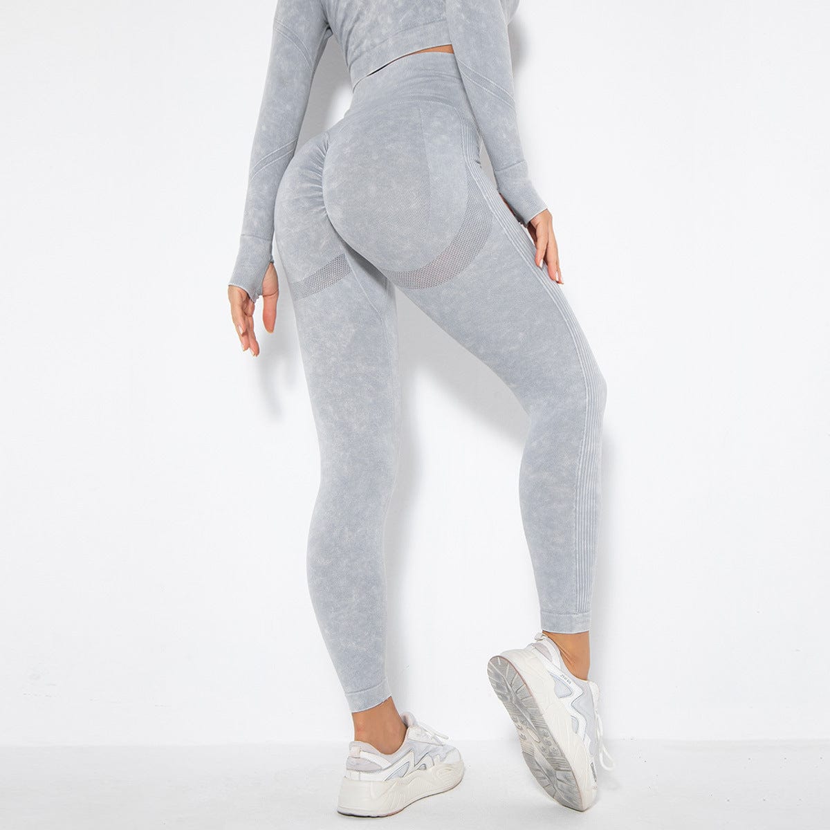 ALLRJ leggings Light Grey / L Women's Acid Wash Fitness Leggings