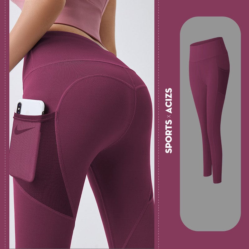 Allrj Vita leggings with cellphone pocket Red