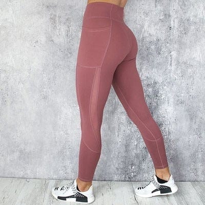 Bootay high waist sport leggings with cellphone pocket Red Yoga Pants