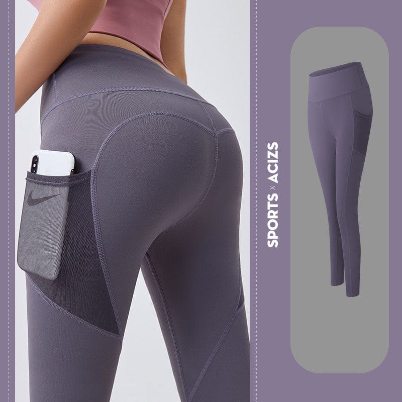 Allrj Vita leggings with cellphone pocket Tomato Purple