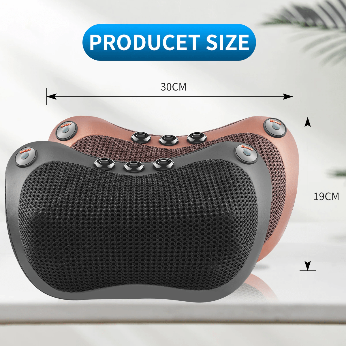 FIT-A-PILLOW SHIATSU PILLOW MASSAGER WITH HEAT