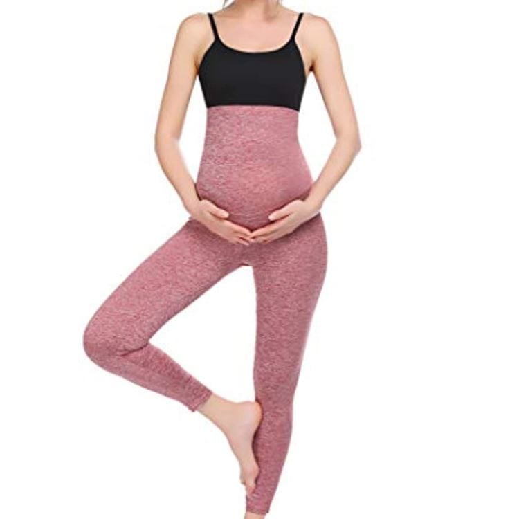 Women's Tight-fitting Maternity Yoga Pants Pink