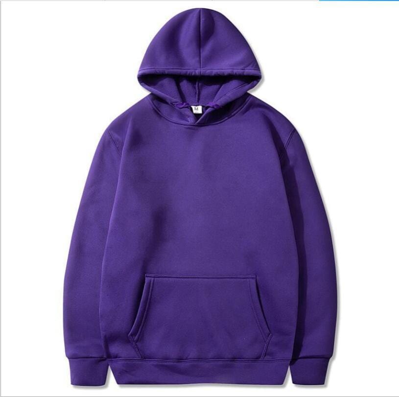 Allrj Oversized Solid Color Pullover Hoodie Sweatshirt