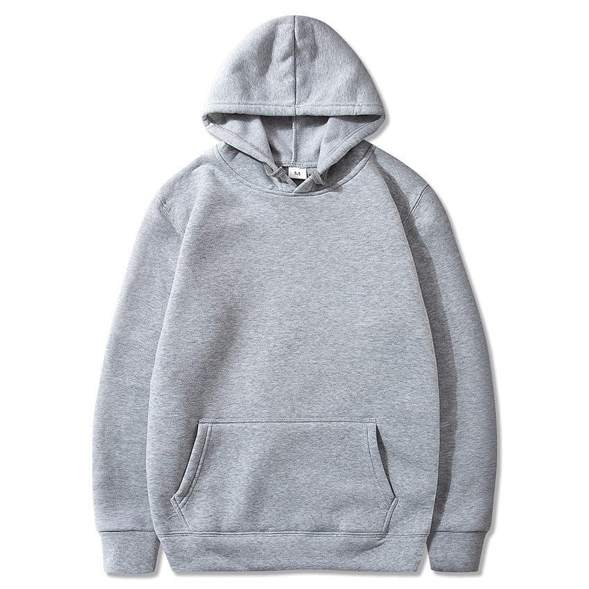 Allrj Oversized Solid Color Pullover Hoodie Sweatshirt Light grey