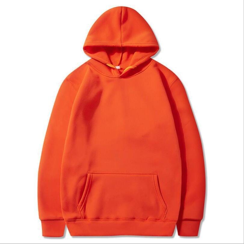 Allrj Oversized Solid Color Pullover Hoodie Sweatshirt Orange