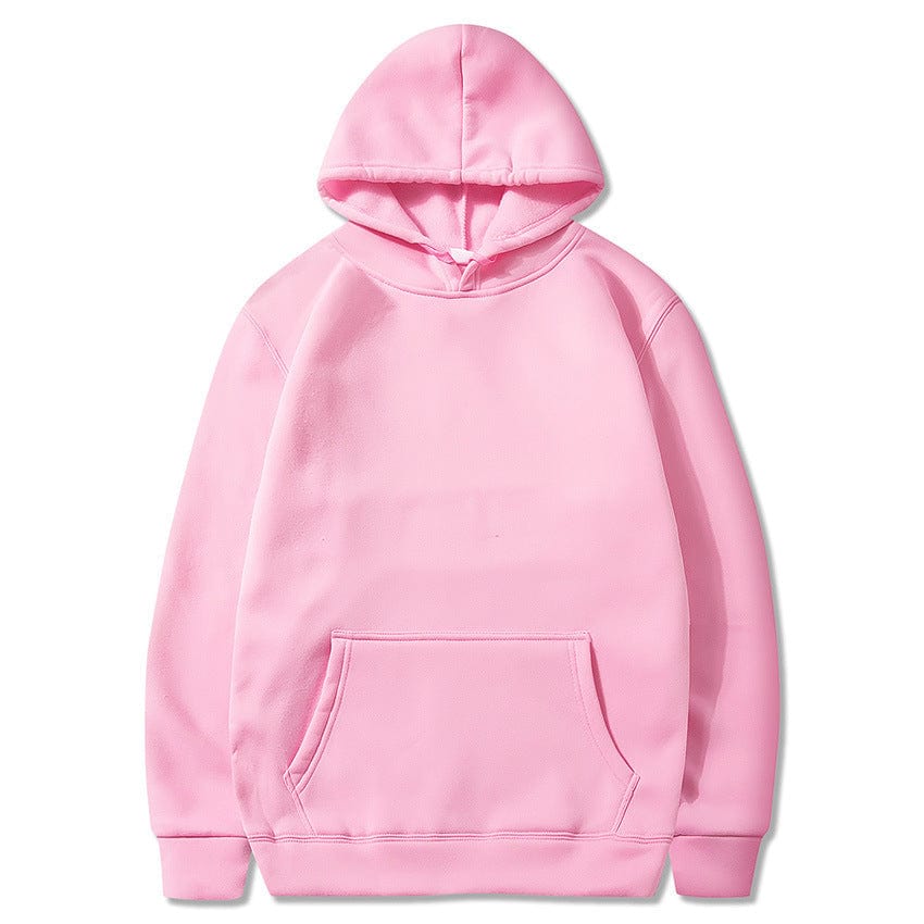Allrj Oversized Solid Color Pullover Hoodie Sweatshirt Pink
