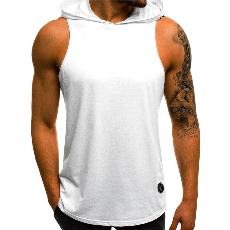80’s Camo workout hooded vest. white XXXL
