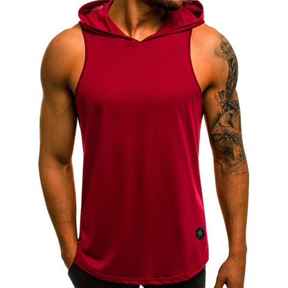 80’s Camo workout hooded vest. Wine red L