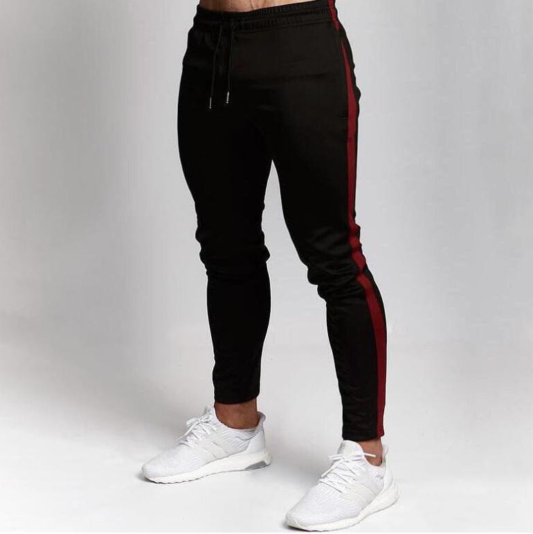 Allrj Slim Gym Jogger Black and red