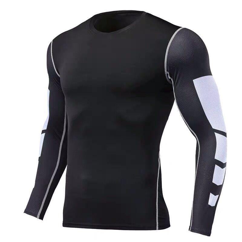 Detail of men's long-sleeve compression top