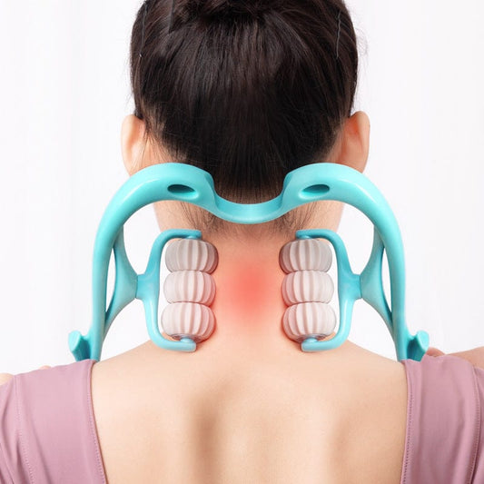 Allrj Multifunctional Manual Six-wheel Neck Massager