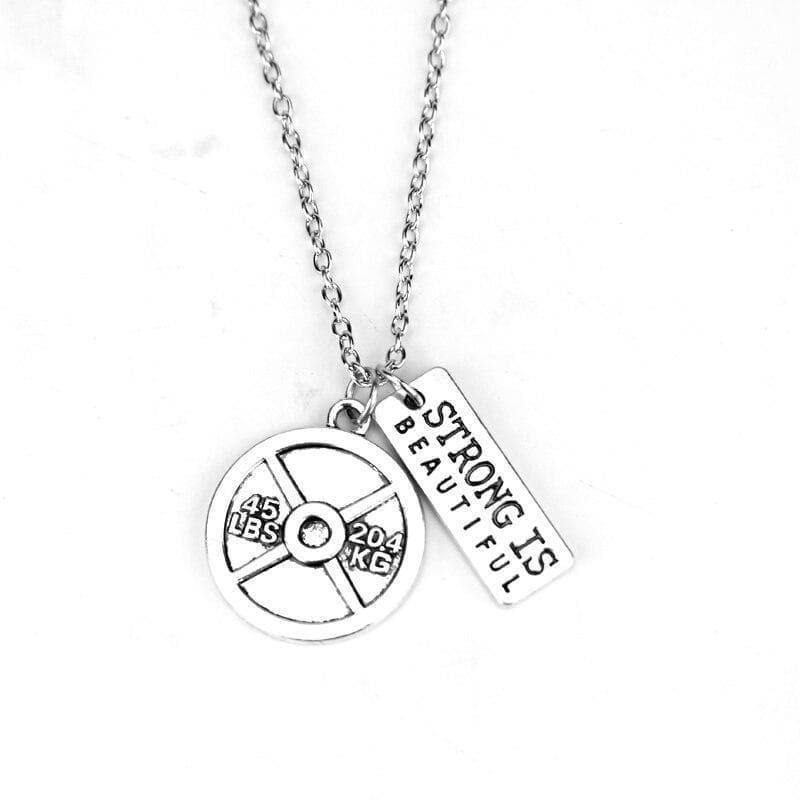 Stainless steel 45LB Plate Necklace