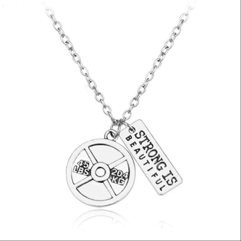 Stainless steel 45LB Plate Necklace
