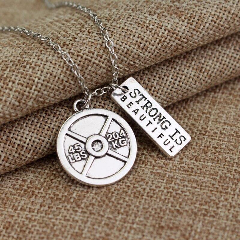 Stainless steel 45LB Plate Necklace