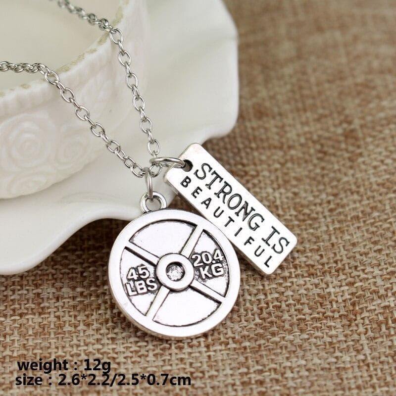 Stainless steel 45LB Plate Necklace