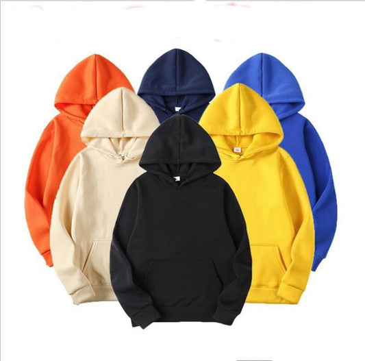 Allrj Oversized Solid Color Pullover Hoodie Sweatshirt - ALLRJ